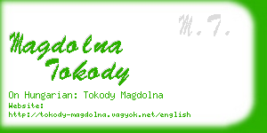 magdolna tokody business card